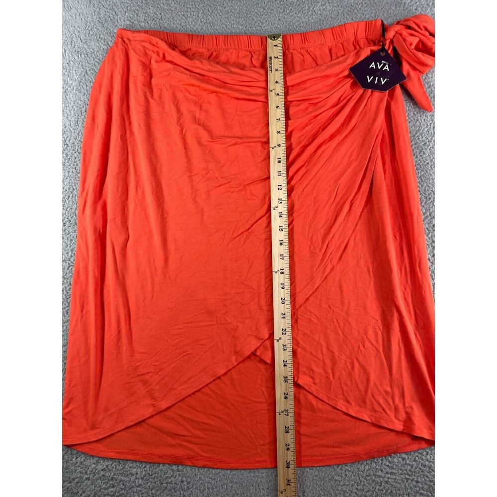 Ava & Viv Skirt Womens 2X Orange Stretch Waist Layered Flowy NWT - Picture 6 of 11